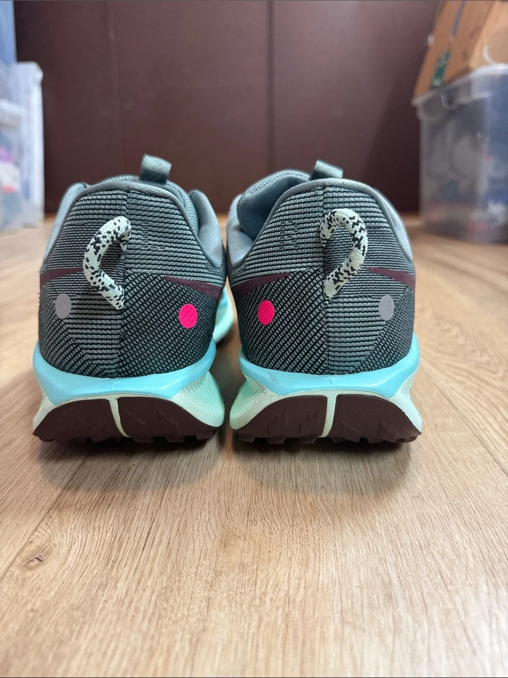 Nike PegasusTrail 5 Running Shoes - Green Mint and Maroon Accents